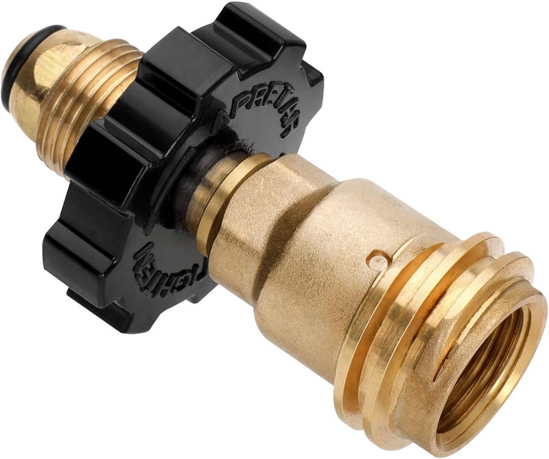 Aekops 100lb Propane Tank Adapter, Universal Fit POL Propane Tank Adapter Converts POL to QCC1, LP Tank Adapter Old to New Connection Type, Solid Brass - Image 1